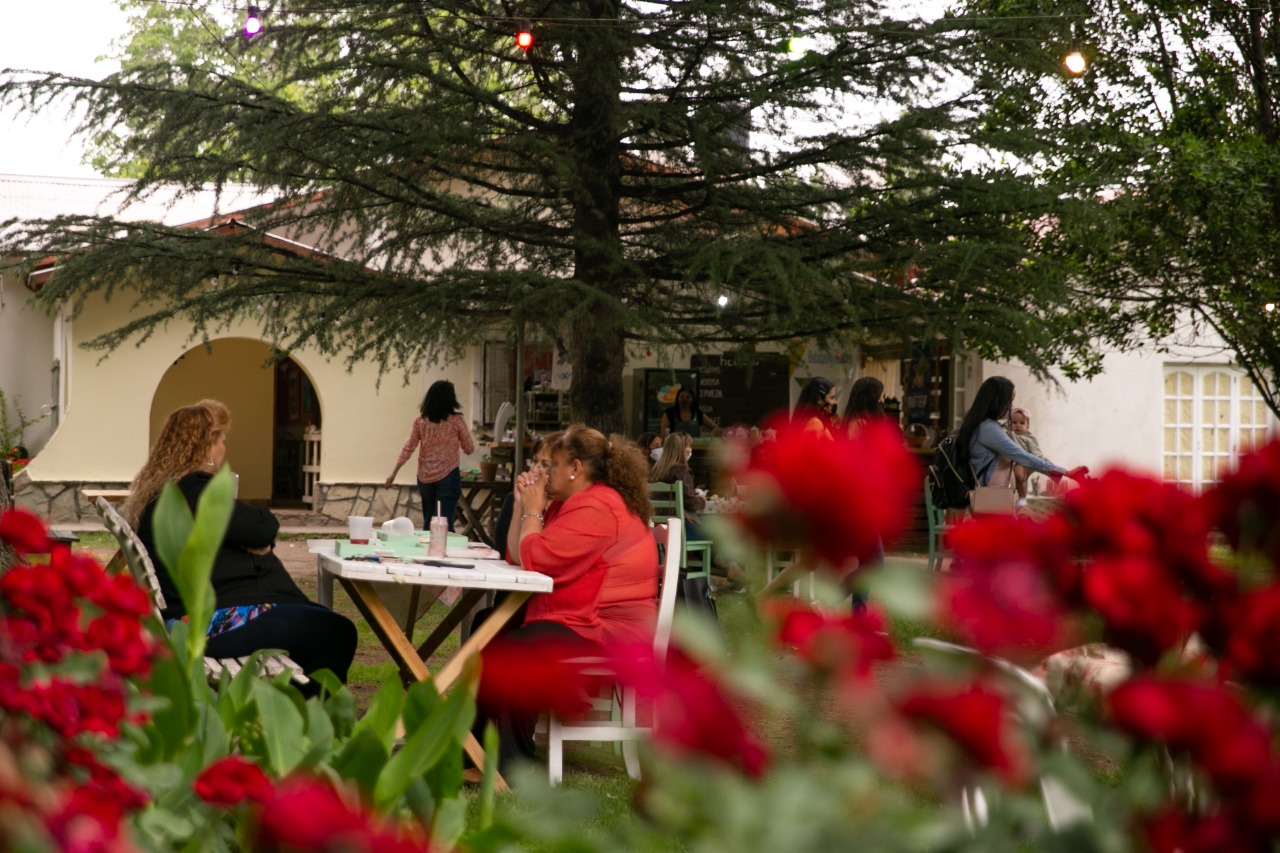 Rosas en primer plano con vista al parque