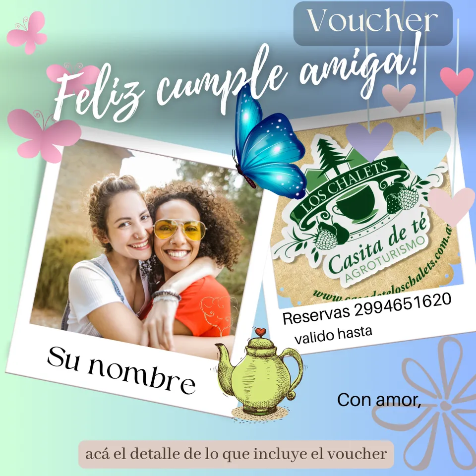 Voucher de regalo de Los Chalets Casa de Té